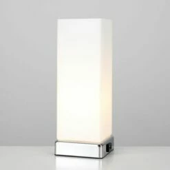 MINISUN 2 X Chrome & Frosted Glass Bedside Touch Table Lamps With USB Charging Port - Add LED Bulbs -MINISUN Shop 8746896 2