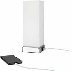 MINISUN 2 X Chrome & Frosted Glass Bedside Touch Table Lamps With USB Charging Port - Add LED Bulbs -MINISUN Shop 8746896 3