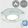 MINISUN Fire Rated Glass + Contemporary Hexagonal Recessed Ceiling + LED GU10 Bulb - Warm White -MINISUN Shop 8746900 1