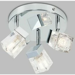 MINISUN 3 Way Ice Cube Glass Ceiling Light Spotlight IP44 Bathroom Light -MINISUN Shop 8746944 2