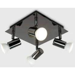 MINISUN Square 4 Way GU10 Ceiling Spotlight - Black Chrome -MINISUN Shop 8746953 2