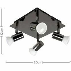 MINISUN Square 4 Way GU10 Ceiling Spotlight - Black Chrome -MINISUN Shop 8746953 4
