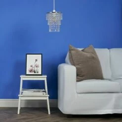 MINISUN Chrome Chandelier Pendant Shade + Clear Acrylic Jewel Droplets -MINISUN Shop 8746999 3