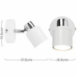 MINISUN Adjustable Single Wall Spotlight - White -MINISUN Shop 8747048 4