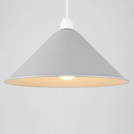 MINISUN Coolie Tapered Metal Ceiling Pendant Light Shade & ES E27 6W GLS LED Bulb - Grey MINISUN Coolie Tapered Metal Ceiling Pendant Light Shade & ES E27 6W GLS LED Bulb - Grey -MINISUN Shop 8747099 2