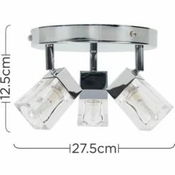 MINISUN Chrome Ice Cube 3 Way IP44 Bathroom Ceiling Light Spotlight + 3W G9 LED Light Bulbs -MINISUN Shop 8747102 4