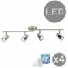 MINISUN 4 Way Adjustable Ceiling Light Spotlight Bar In Chrome + 4 X GU10 Cool White LED Bulbs 1 MINISUN 4 Way Adjustable Ceiling Light Spotlight Bar In Chrome + 4 X GU10 Cool White LED Bulbs -MINISUN Shop 8747150 1