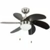 MINISUN Chrome & Wood 30" 6 Blade Ceiling Fan + Flush Light + Remote Control 2 MINISUN Chrome & Wood 30" 6 Blade Ceiling Fan + Flush Light + Remote Control -MINISUN Shop 8747185 1