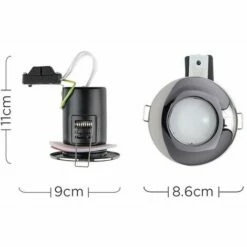 MINISUN 6 X Fire Rated Bathroom IP65 Domed GU10 Downlight Spotlights - Black Chrome - No Bulbs -MINISUN Shop 8747207 4