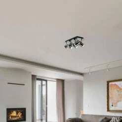MINISUN Rosie Spotlight Bar 6 Way Ceiling Light Fitting - Black Chrome - No Bulbs -MINISUN Shop 8747208 3