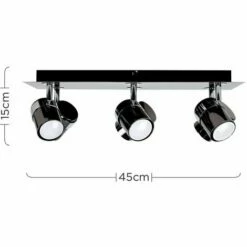 MINISUN Rosie Spotlight Bar 6 Way Ceiling Light Fitting - Black Chrome - No Bulbs -MINISUN Shop 8747208 4
