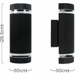 MINISUN Black Up Down Garden Light Outside Lighting Ip54 GU10 - No Bulb 5 MINISUN Black Up Down Garden Light Outside Lighting Ip54 GU10 - No Bulb -MINISUN Shop 8747280 4