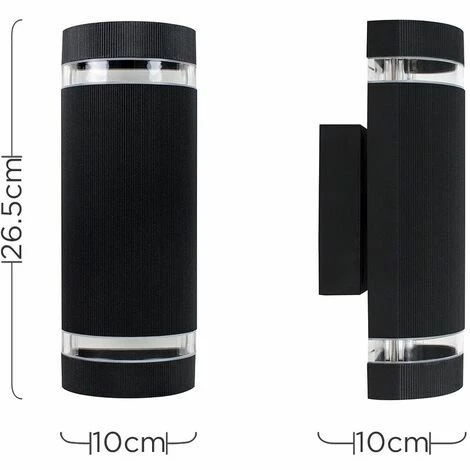 MINISUN Black Up Down Garden Light Outside Lighting Ip54 GU10 - No Bulb MINISUN Black Up Down Garden Light Outside Lighting Ip54 GU10 - No Bulb -MINISUN Shop 8747280 4