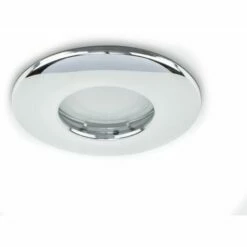 MINISUN Fire Rated Bathroom IP65 Domed GU10 Ceiling Downlight - Chrome - Warm White Bulb