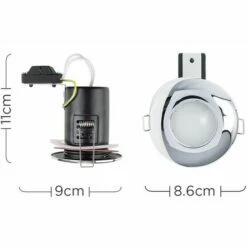 MINISUN Fire Rated Bathroom IP65 Domed GU10 Ceiling Downlight - Chrome - Warm White Bulb -MINISUN Shop 8747297 4