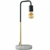 MINISUN Industrial Style Table Lamp With Marble Base + 4W LED Filament GLS Bulb - Gold -MINISUN Shop 8747307 1