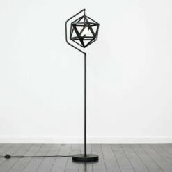 MINISUN Floor Lamp Modern Geometric Cubik Standard Light - Black -MINISUN Shop 8747384 2