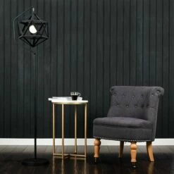 MINISUN Floor Lamp Modern Geometric Cubik Standard Light - Black -MINISUN Shop 8747384 3