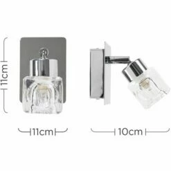 MINISUN Chrome Wall Sconce Light Glass Ice Cube Glass Shade Indoor Wall Light 5 MINISUN Chrome Wall Sconce Light Glass Ice Cube Glass Shade Indoor Wall Light -MINISUN Shop 8747415 4