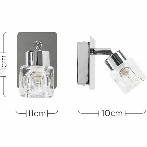 MINISUN Chrome Wall Sconce Light Glass Ice Cube Glass Shade Indoor Wall Light MINISUN Chrome Wall Sconce Light Glass Ice Cube Glass Shade Indoor Wall Light -MINISUN Shop 8747415 4