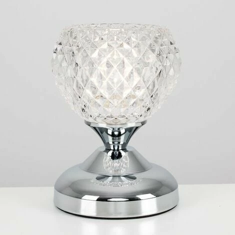 MINISUN 2 x Decorative Glass Bedside Touch Table Lamps - Chrome MINISUN 2 X Decorative Glass Bedside Touch Table Lamps - Chrome -MINISUN Shop 8747428 2