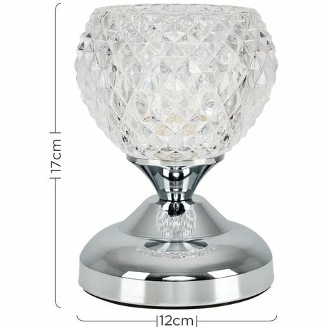 MINISUN 2 x Decorative Glass Bedside Touch Table Lamps - Chrome MINISUN 2 X Decorative Glass Bedside Touch Table Lamps - Chrome -MINISUN Shop 8747428 4