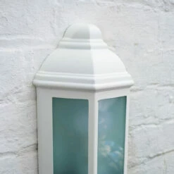 MINISUN White & Frosted Glass Panel Outdoor Wall IP44 Light + Dawn To Dusk Sensor + 10W LED GLS Bulb - Warm White -MINISUN Shop 8747464 3