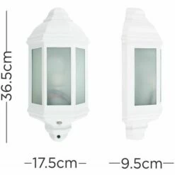 MINISUN White & Frosted Glass Panel Outdoor Wall IP44 Light + Dawn To Dusk Sensor + 10W LED GLS Bulb - Warm White -MINISUN Shop 8747464 4