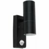 MINISUN Black Up / Down Outdoor IP44 Rated Wall Light With PIR Motion Sensor - No Bulbs -MINISUN Shop 8747487 1