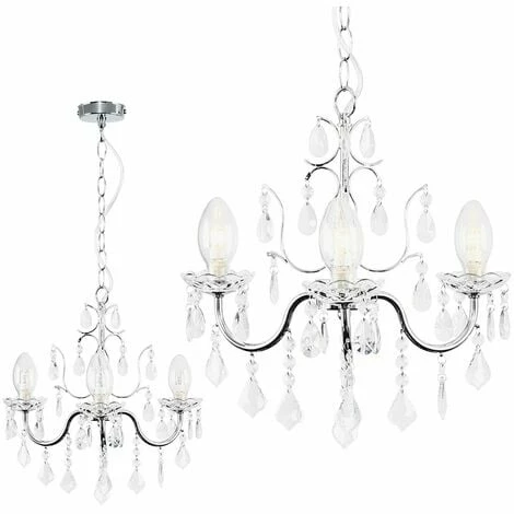 MINISUN IP44 3 Way Chrome Bathroom Chandelier + Clear Glass Droplets - No Bulbs MINISUN IP44 3 Way Chrome Bathroom Chandelier + Clear Glass Droplets - No Bulbs -MINISUN Shop 8747517 1