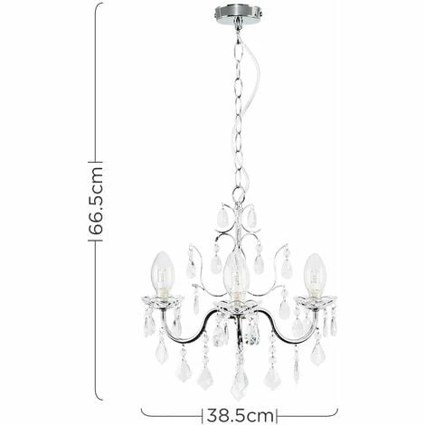 MINISUN IP44 3 Way Chrome Bathroom Chandelier + Clear Glass Droplets - No Bulbs MINISUN IP44 3 Way Chrome Bathroom Chandelier + Clear Glass Droplets - No Bulbs -MINISUN Shop 8747517 4