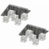 MINISUN 2 X Ice Cube 5 Way Flush Ceiling Lights - Black Chrome -MINISUN Shop 8747560 1