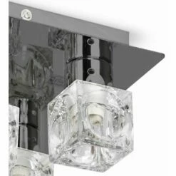 MINISUN 2 X Ice Cube 5 Way Flush Ceiling Lights - Black Chrome -MINISUN Shop 8747560 3