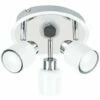 MINISUN 3 Way Round Plate Ceiling Spotlight - Gloss White -MINISUN Shop 8747585 1