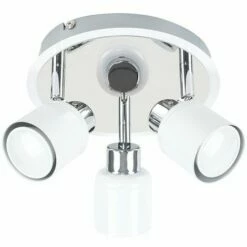 MINISUN 3 Way Round Plate Ceiling Spotlight - Gloss White