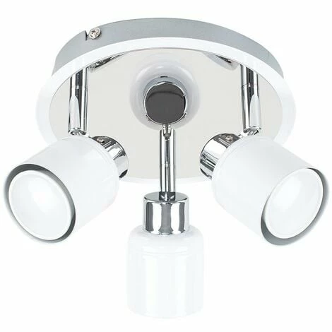 MINISUN 3 Way Round Plate Ceiling Spotlight - Gloss White MINISUN 3 Way Round Plate Ceiling Spotlight - Gloss White -MINISUN Shop 8747585 1
