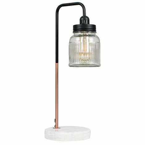 MINISUN Industrial Copper Table Lamp Light White Marble Base Shades - Ribbed Jar MINISUN Industrial Copper Table Lamp Light White Marble Base Shades - Ribbed Jar -MINISUN Shop 8747610 1