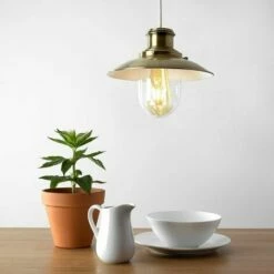 MINISUN Metal & Glass Vintage Lantern Easy Fit Ceiling Pendant Shade - Antique Brass -MINISUN Shop 8747612 3