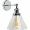MINISUN Chrome Adjustable Wall Light + Clear Glass Shade - No Bulb -MINISUN Shop 8747635 1