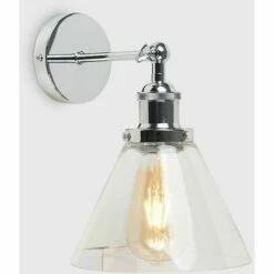 MINISUN Chrome Adjustable Wall Light + Clear Glass Shade - No Bulb 3 MINISUN Chrome Adjustable Wall Light + Clear Glass Shade - No Bulb -MINISUN Shop 8747635 2