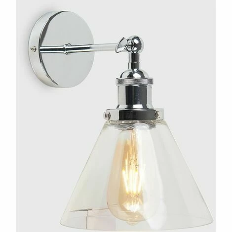 MINISUN Chrome Adjustable Wall Light + Clear Glass Shade - No Bulb MINISUN Chrome Adjustable Wall Light + Clear Glass Shade - No Bulb -MINISUN Shop 8747635 2