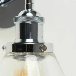 MINISUN Chrome Adjustable Wall Light + Clear Glass Shade - No Bulb 4 MINISUN Chrome Adjustable Wall Light + Clear Glass Shade - No Bulb -MINISUN Shop 8747635 3