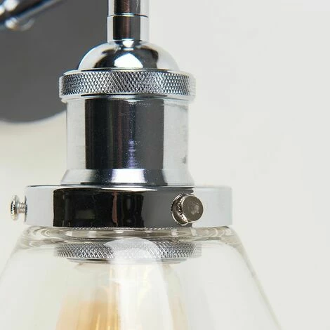 MINISUN Chrome Adjustable Wall Light + Clear Glass Shade - No Bulb MINISUN Chrome Adjustable Wall Light + Clear Glass Shade - No Bulb -MINISUN Shop 8747635 3