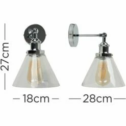 MINISUN Chrome Adjustable Wall Light + Clear Glass Shade - No Bulb 5 MINISUN Chrome Adjustable Wall Light + Clear Glass Shade - No Bulb -MINISUN Shop 8747635 4