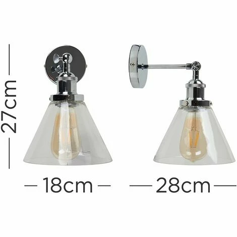 MINISUN Chrome Adjustable Wall Light + Clear Glass Shade - No Bulb MINISUN Chrome Adjustable Wall Light + Clear Glass Shade - No Bulb -MINISUN Shop 8747635 4