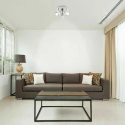 MINISUN 3 Way Round Plate Ceiling Spotlight With 5W Warm White LED GU10 Bulbs - White -MINISUN Shop 8747657 3