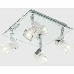 MINISUN Chrome Ice Cube 4 Way IP44 Bathroom Ceiling Light Spotlight + 3W G9 LED Light Bulbs -MINISUN Shop 8747661 2