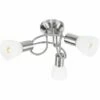 MINISUN 3 Way Brushed Chrome Flush Swirl Arm Ceiling Light + Frosted Glass Shades - No Bulbs -MINISUN Shop 8747665 1