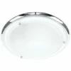 MINISUN Flush Round Bathroom Ceiling Light With A Frosted Glass Shade - Chrome -MINISUN Shop 8747696 1
