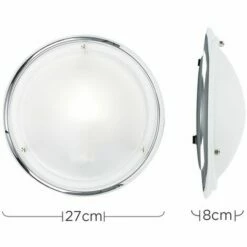 MINISUN Flush Round Bathroom Ceiling Light With A Frosted Glass Shade - Chrome -MINISUN Shop 8747696 4
